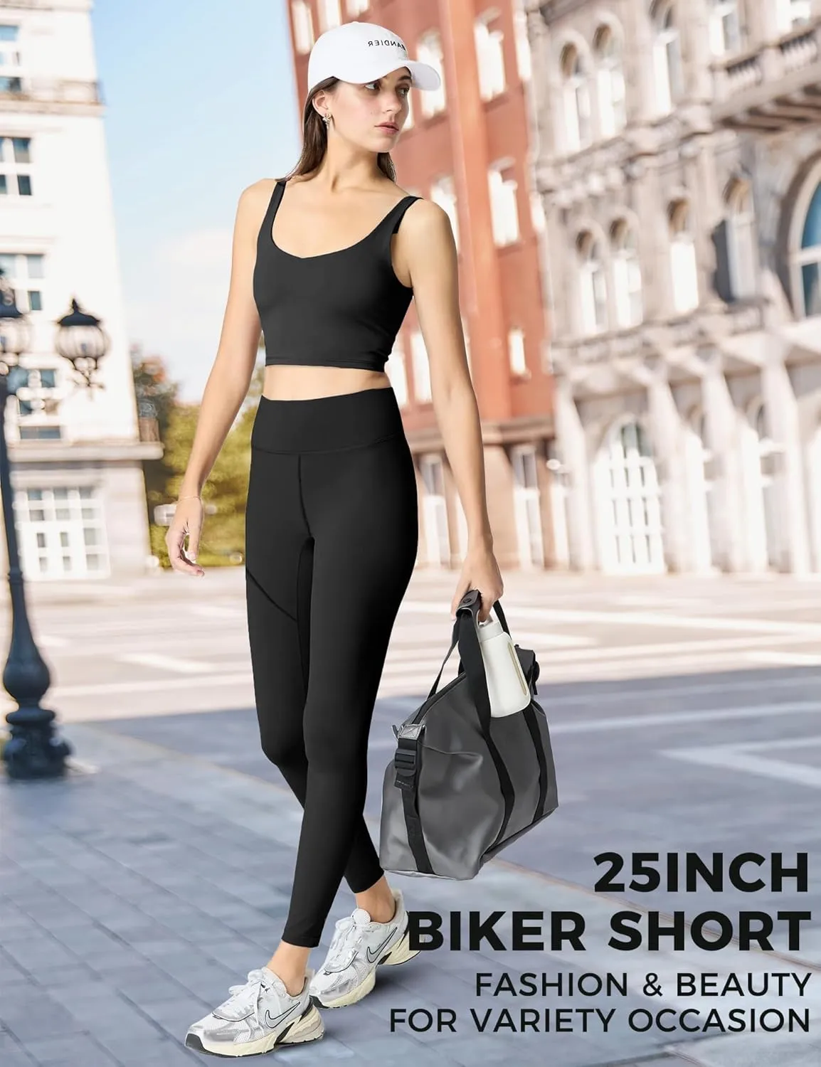 2 Pack Leggings with Pockets for Women 25" Gym Butt Lifting High Waisted Yoga Pants Athletic Workout Leggings
