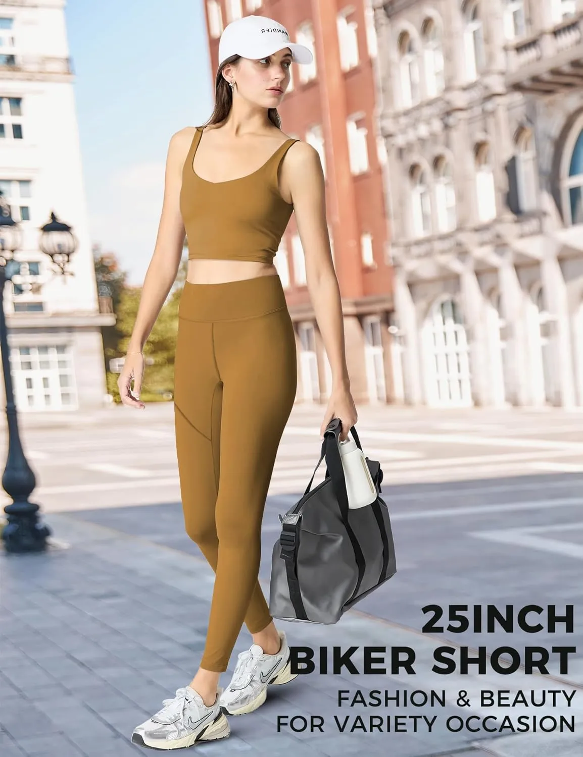 2 Pack Leggings with Pockets for Women 25" Gym Butt Lifting High Waisted Yoga Pants Athletic Workout Leggings