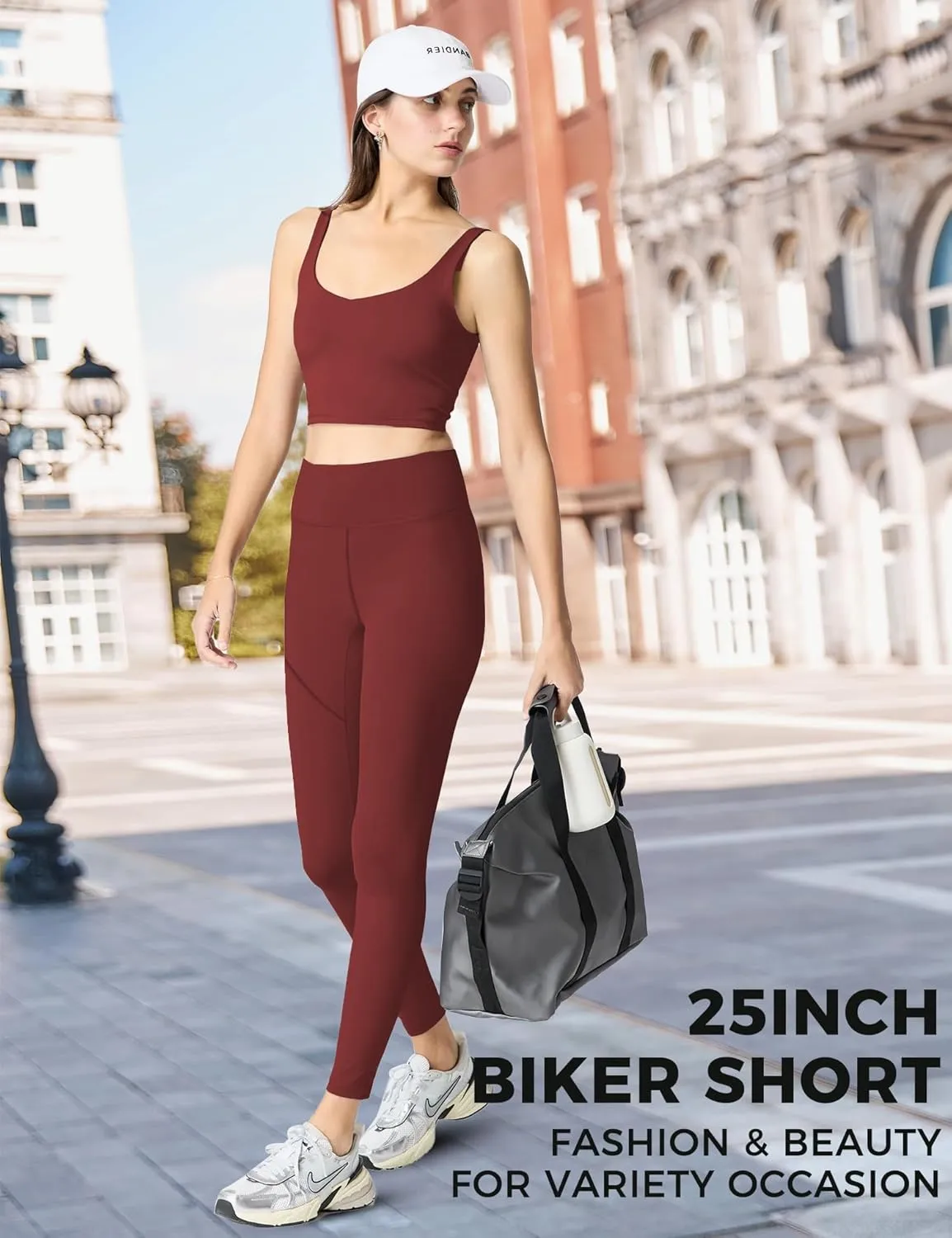 2 Pack Leggings with Pockets for Women 25" Gym Butt Lifting High Waisted Yoga Pants Athletic Workout Leggings