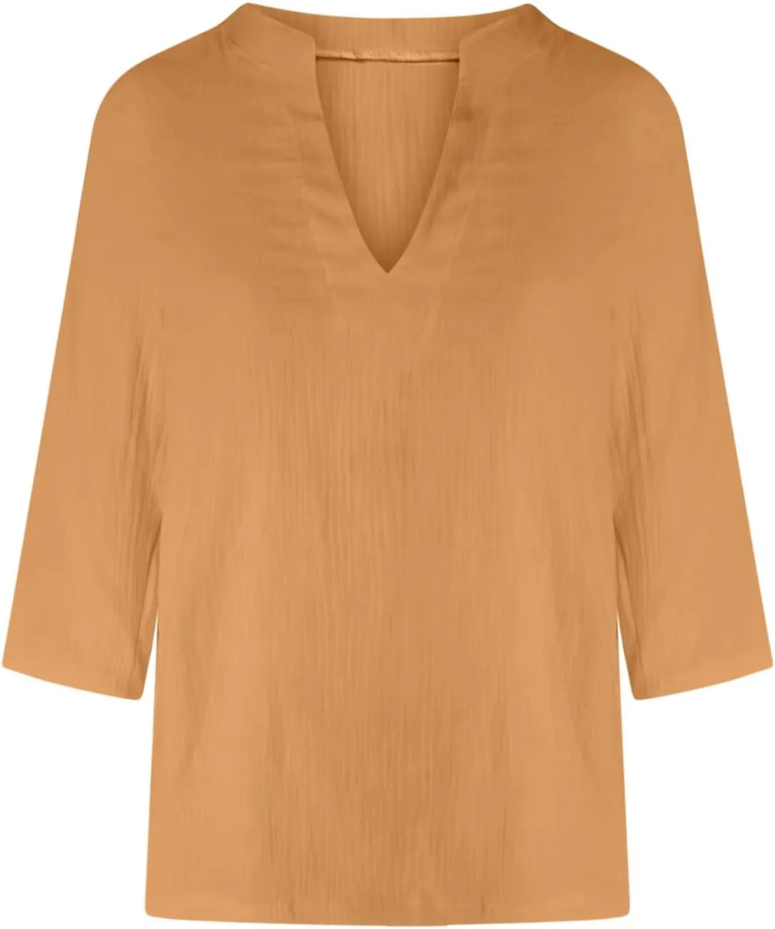 2025 Summer Linen Shirts for Women Casual 3/4 Sleeve Loose Fit Tops Oversized V Neck Cotton Linen Tshirt Beach Tees
