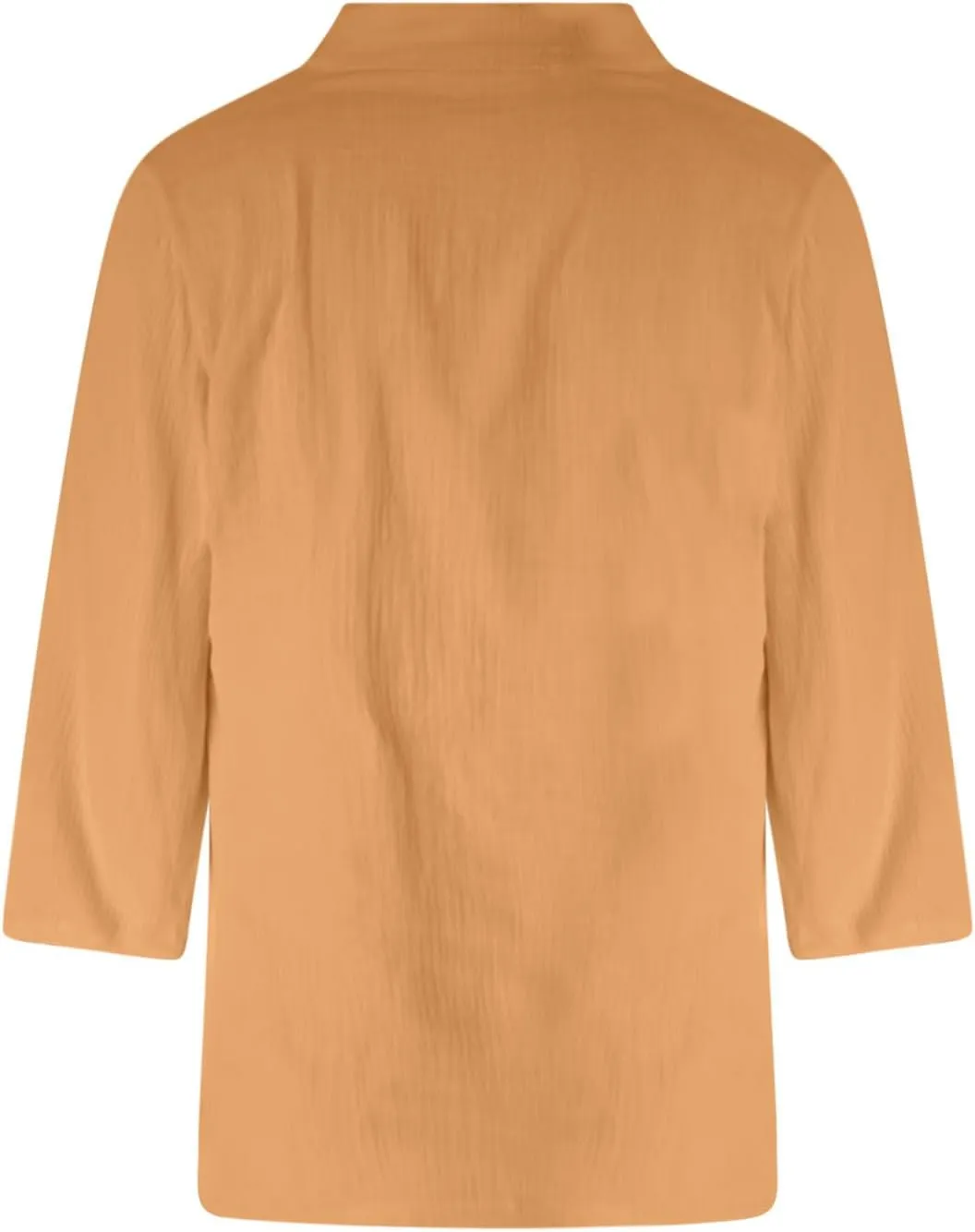 2025 Summer Linen Shirts for Women Casual 3/4 Sleeve Loose Fit Tops Oversized V Neck Cotton Linen Tshirt Beach Tees
