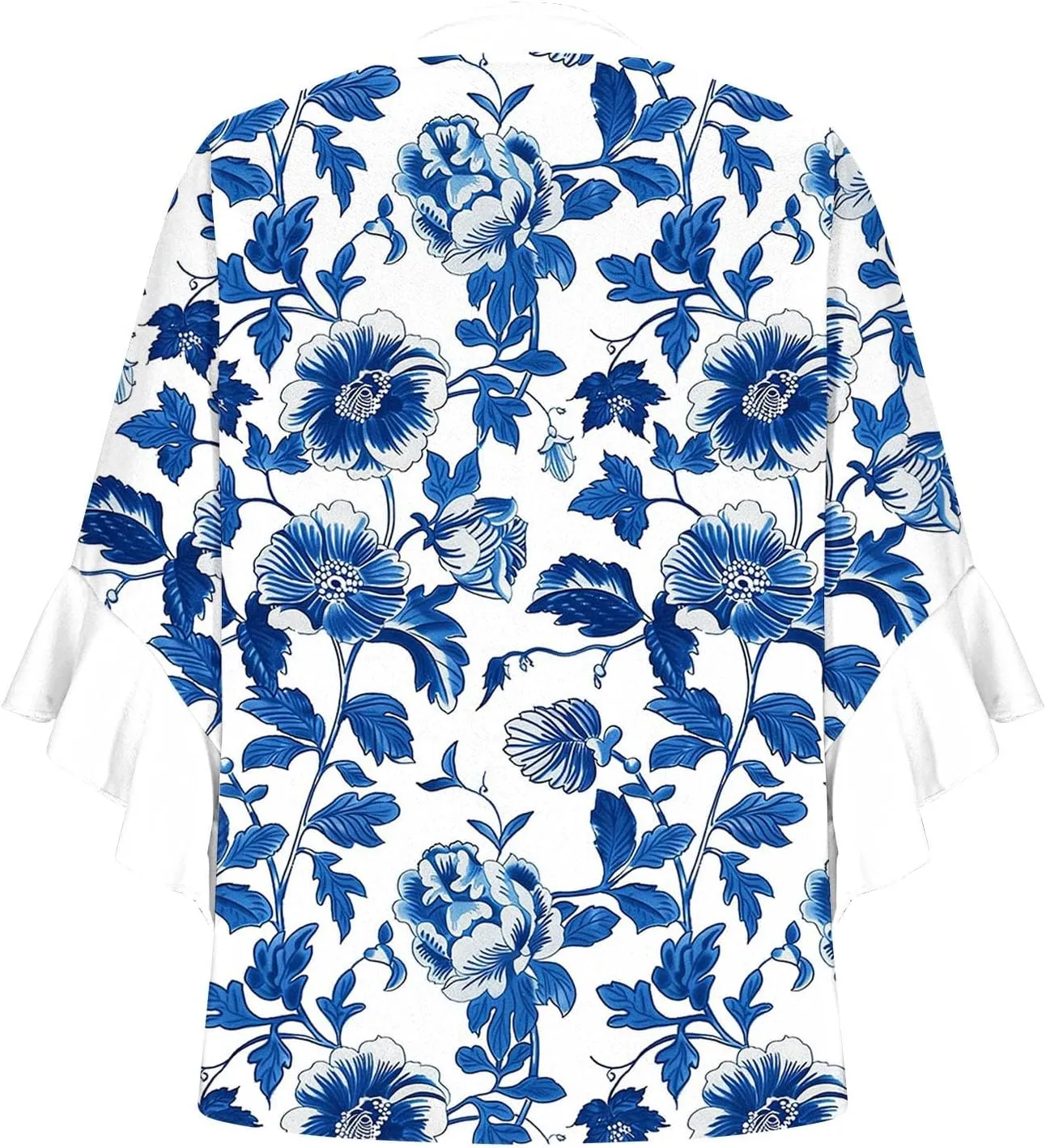 3/4 Length Sleeve Womens Tops Casual V Neck Button Down Shirts Floral Print Flowy Boho Tops 2025 Summer Blouses