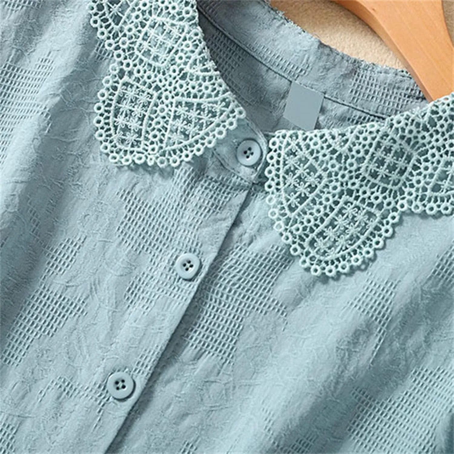 3/4 Length Sleeve Womens Tops Embroidered Print Chinese Shirts Casual Summer Cotton Linen Boho Tops Blouse Clothes