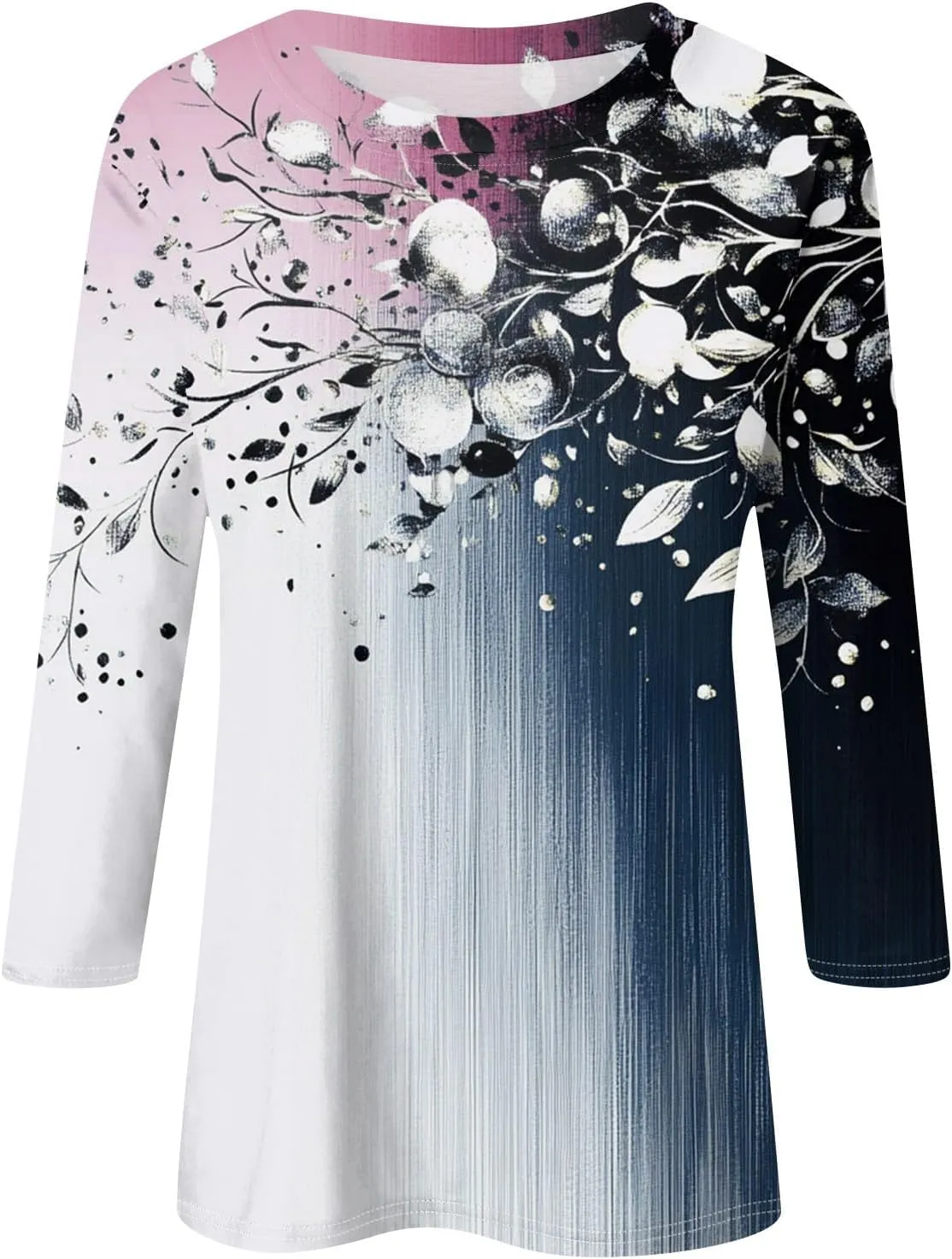 3/4 Sleeve Blouses for Women Trending Summer Clothes 2025 Crew Neck Shirts Loose Fit Tunic Blouses Summer Outfits