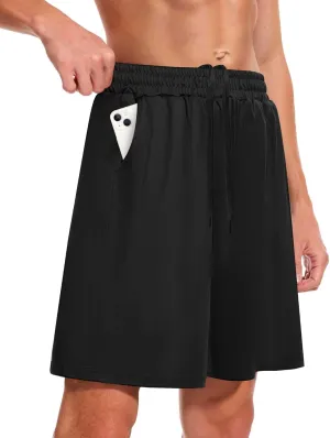 4 Pack Athletic Gym Mens Shorts - Workout Black Quick Dry Basketball Shorts with Pockets for Running Casual Activewear