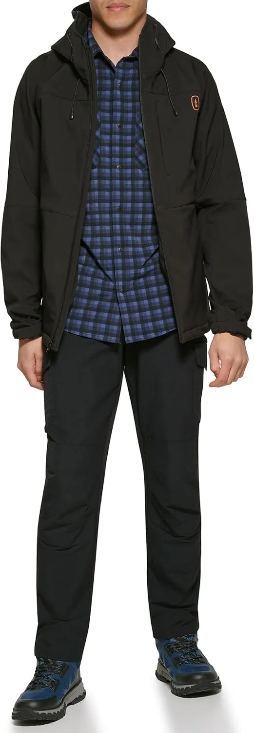 BASS OUTDOOR Men's Firebird Softshell Full Zip Hooded Rain Jacket