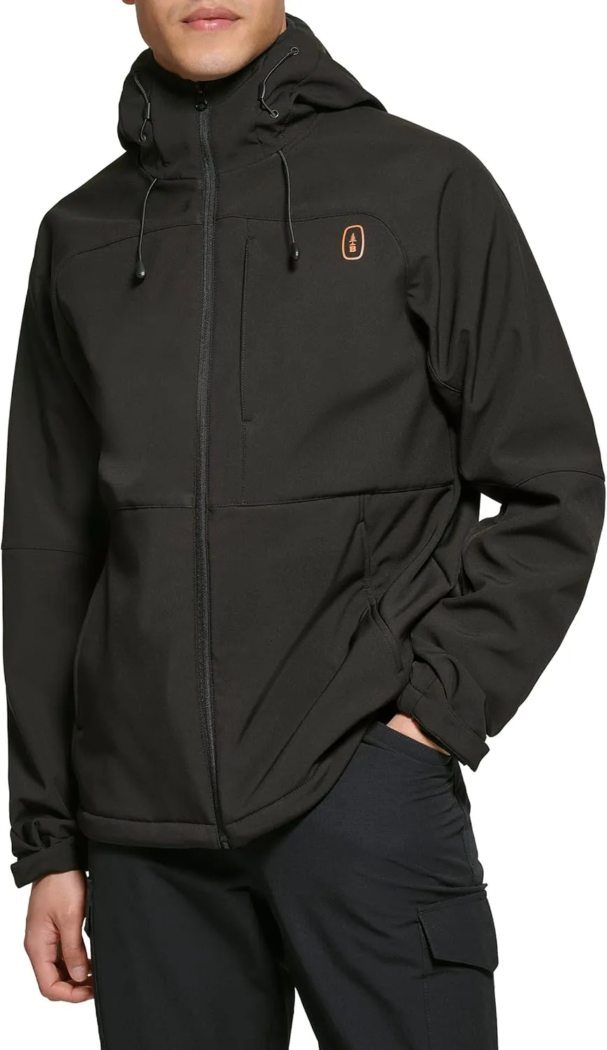 BASS OUTDOOR Men's Firebird Softshell Full Zip Hooded Rain Jacket
