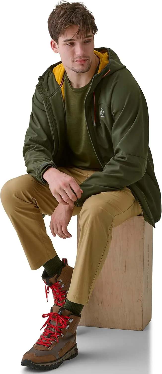 BASS OUTDOOR Men's Firebird Softshell Full Zip Hooded Rain Jacket