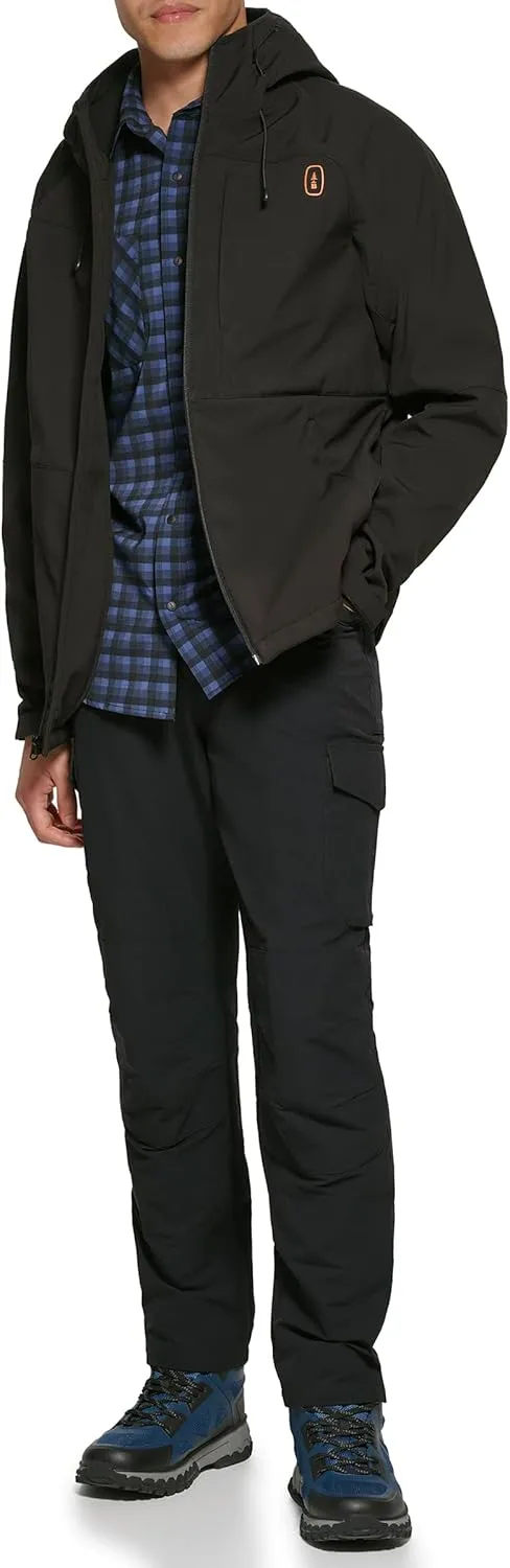 BASS OUTDOOR Men's Firebird Softshell Full Zip Hooded Rain Jacket