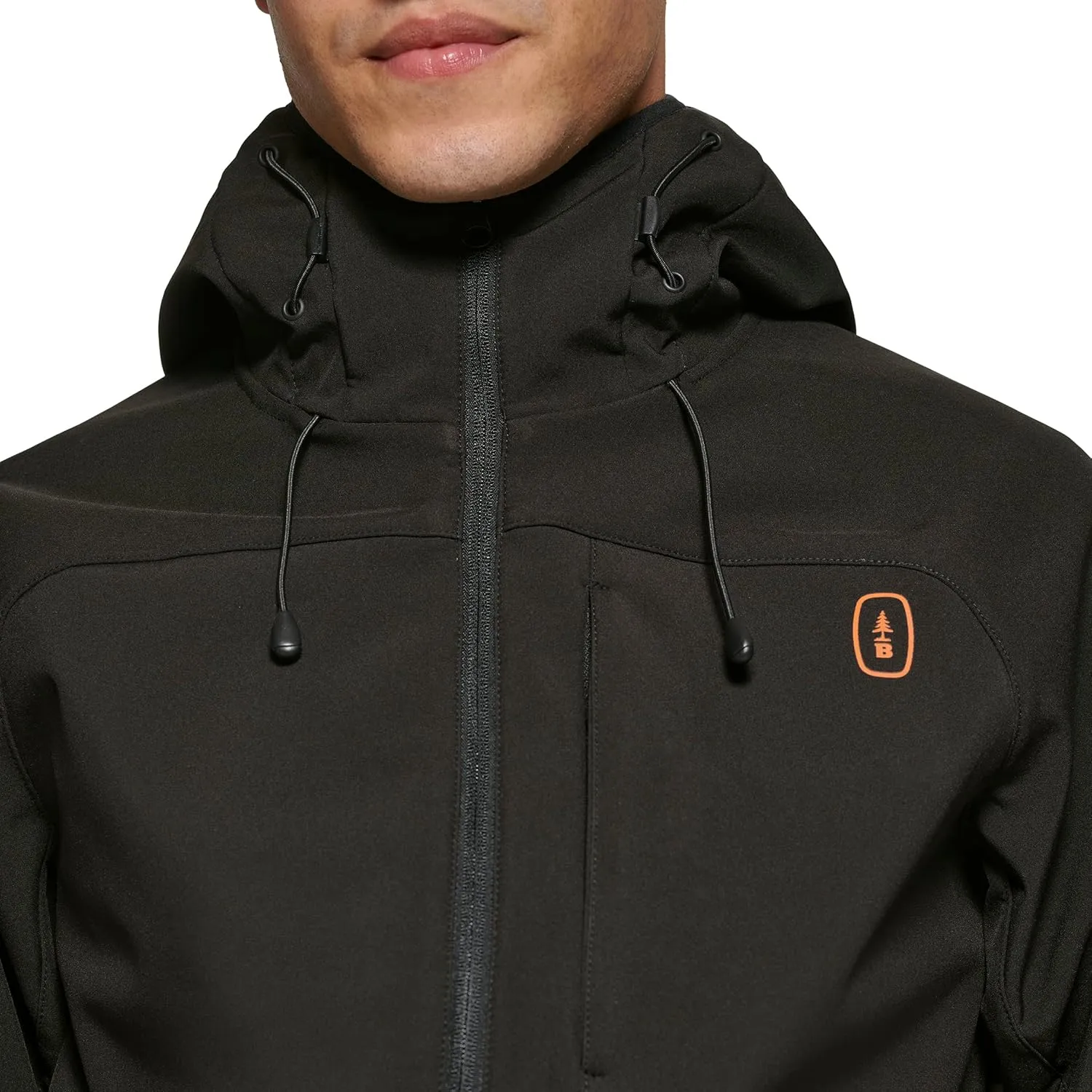 BASS OUTDOOR Men's Firebird Softshell Full Zip Hooded Rain Jacket