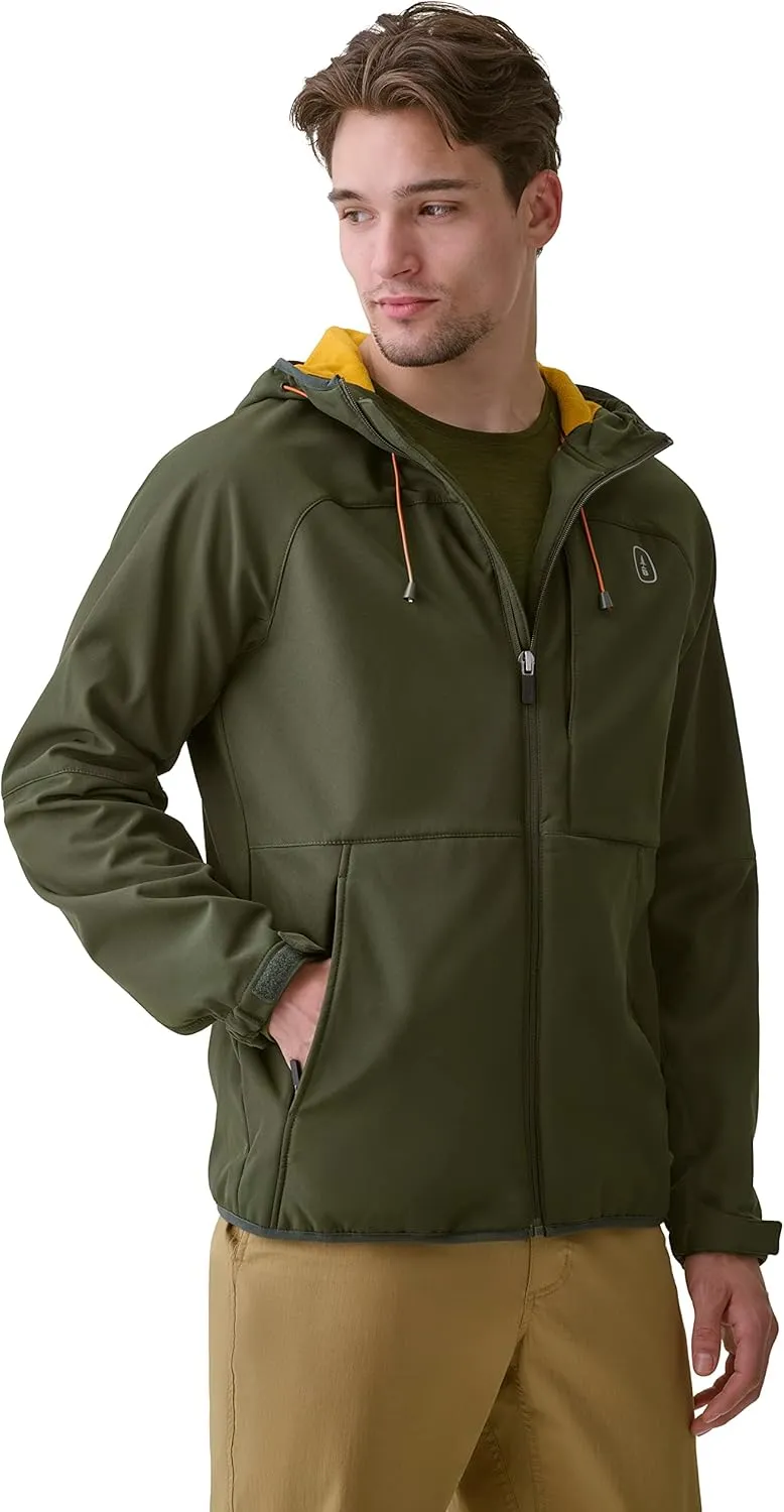 BASS OUTDOOR Men's Firebird Softshell Full Zip Hooded Rain Jacket