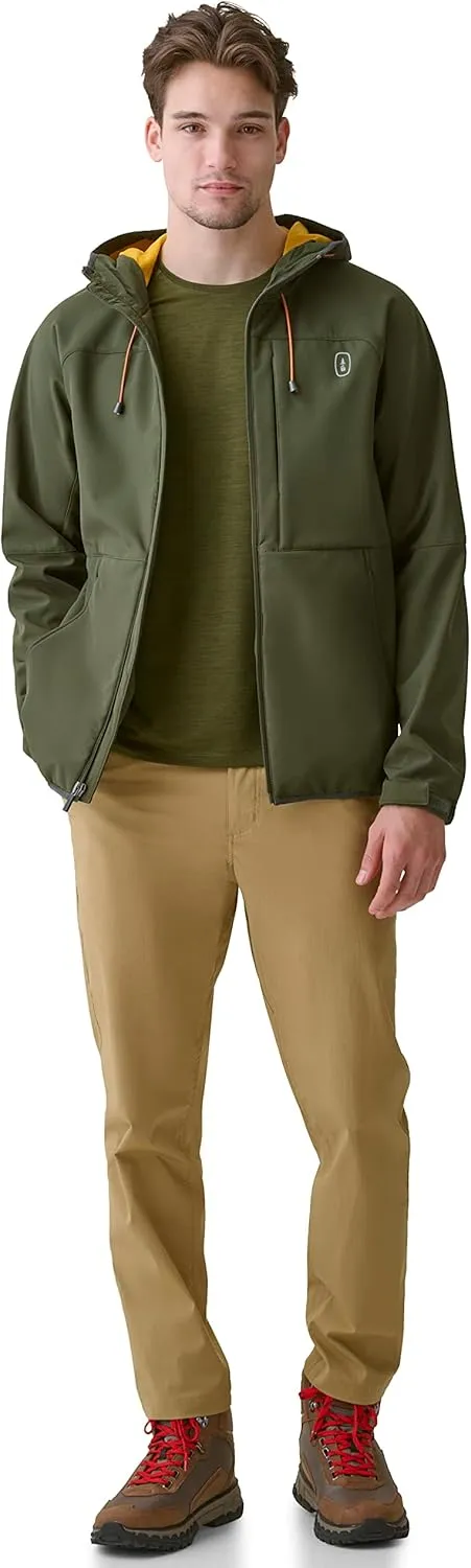 BASS OUTDOOR Men's Firebird Softshell Full Zip Hooded Rain Jacket