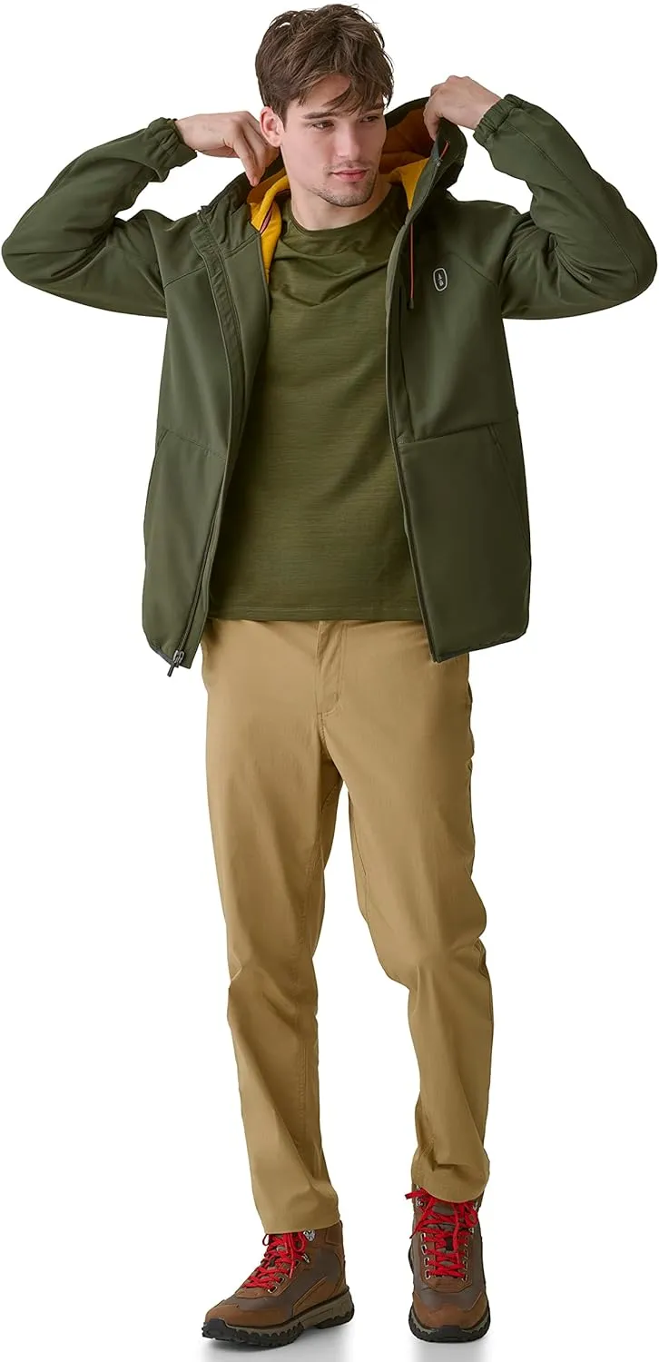 BASS OUTDOOR Men's Firebird Softshell Full Zip Hooded Rain Jacket
