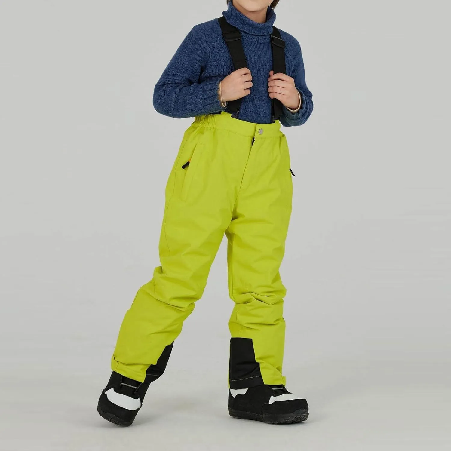 Boy's Girls Waterproof Windproof Ski Bibs Warm Snow Pants Snowboarding Overall Insulated Outdoor Jumpsuit