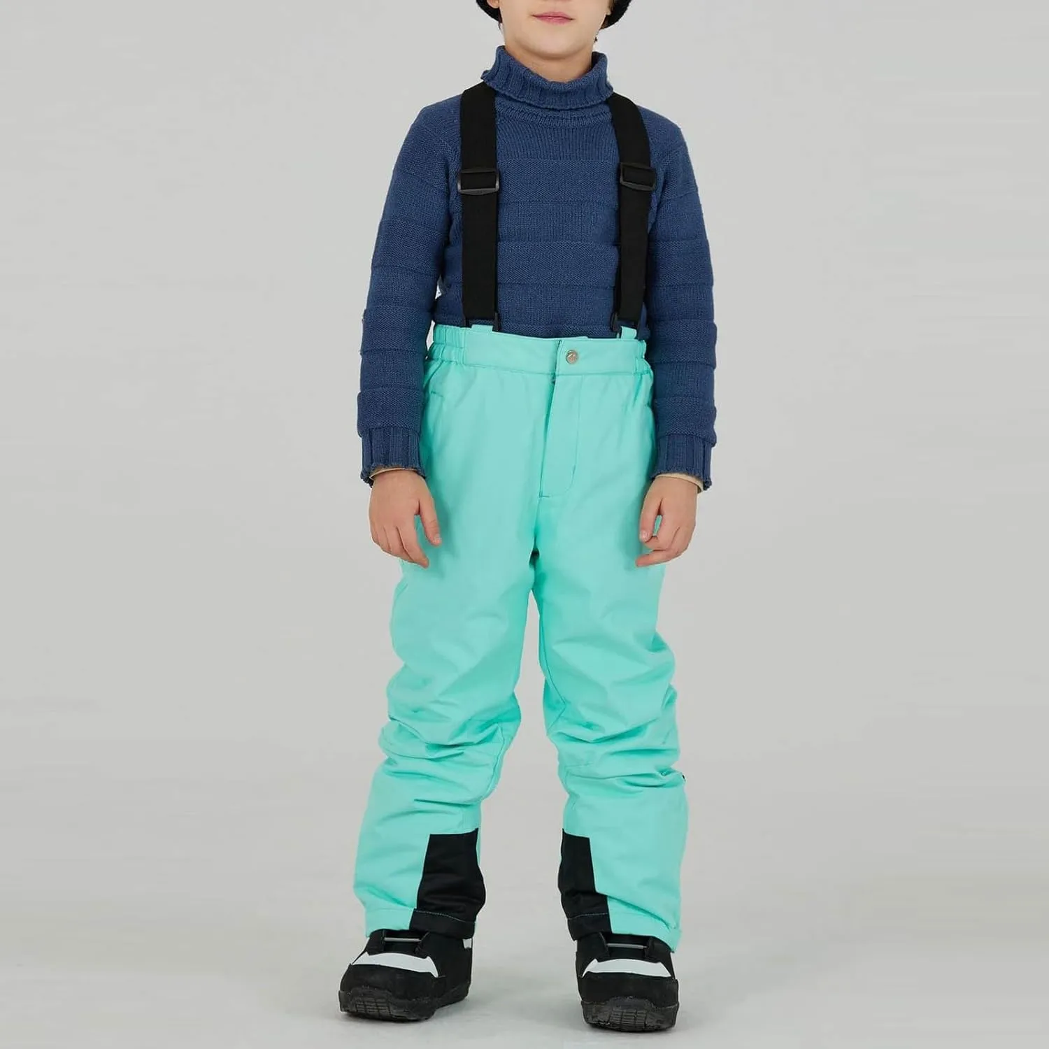 Boy's Girls Waterproof Windproof Ski Bibs Warm Snow Pants Snowboarding Overall Insulated Outdoor Jumpsuit
