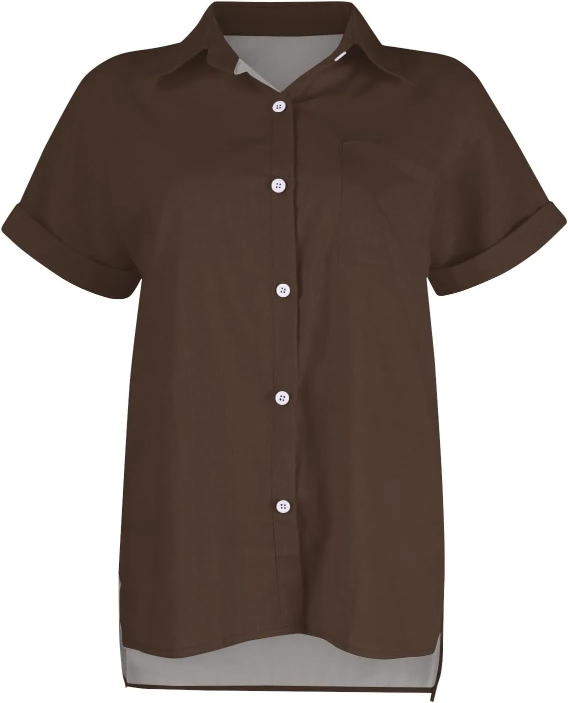 Button Down Shirts for Women Cotton Line Short Sleeve Tops Casual Collared Summer Shirts Fashion Solid Blouses Dressy