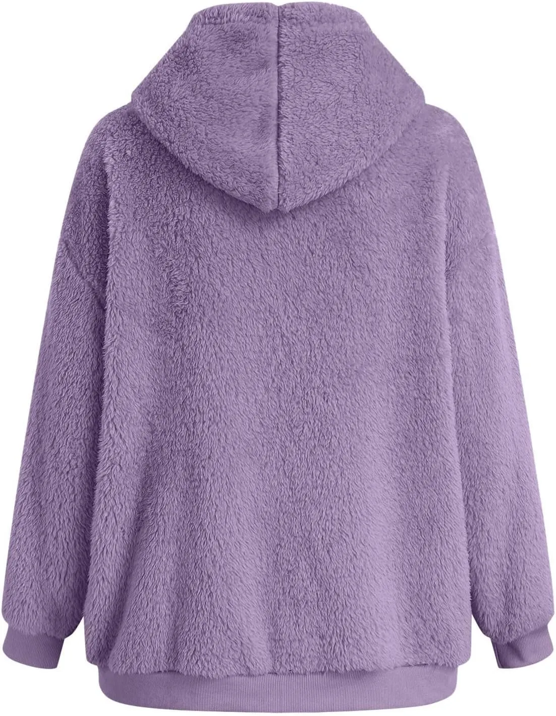 Ceboyel Women Fuzzy Fleece Jacket Faux Shearling Oversized Hoodie Coats Full Zip Up Hooded Teddy Coat Trendy Winter Outwear