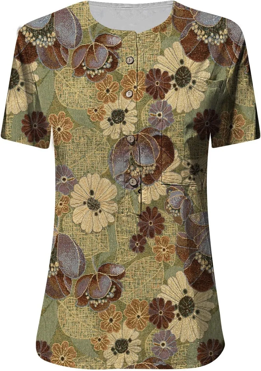Ceboyel Womens Butterfly Print Spring Shirts Short Sleeve Casual Tunic Tops Dressy V-Neck Tshirts Blouse Vacation Outfit 2023