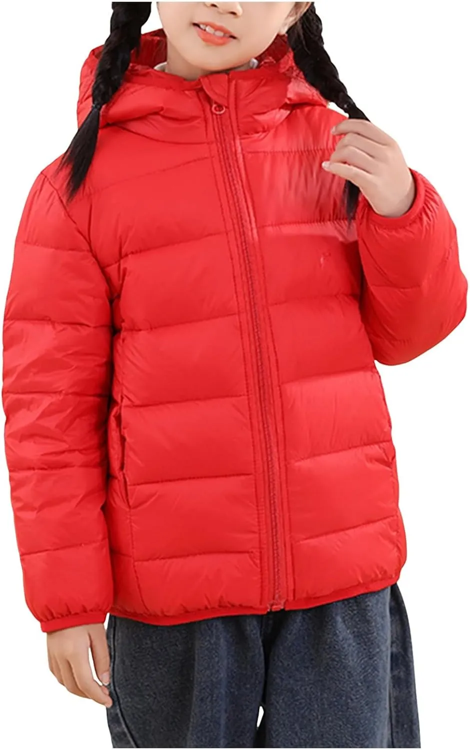 Children's Down Jacket Puffer Jacket Zip Up Hoodie Warm Winter Jackets for Girls Boys Kids Coat Casual Outerwears