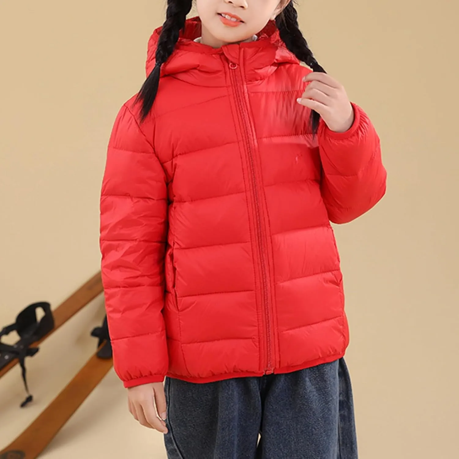 Children's Down Jacket Puffer Jacket Zip Up Hoodie Warm Winter Jackets for Girls Boys Kids Coat Casual Outerwears