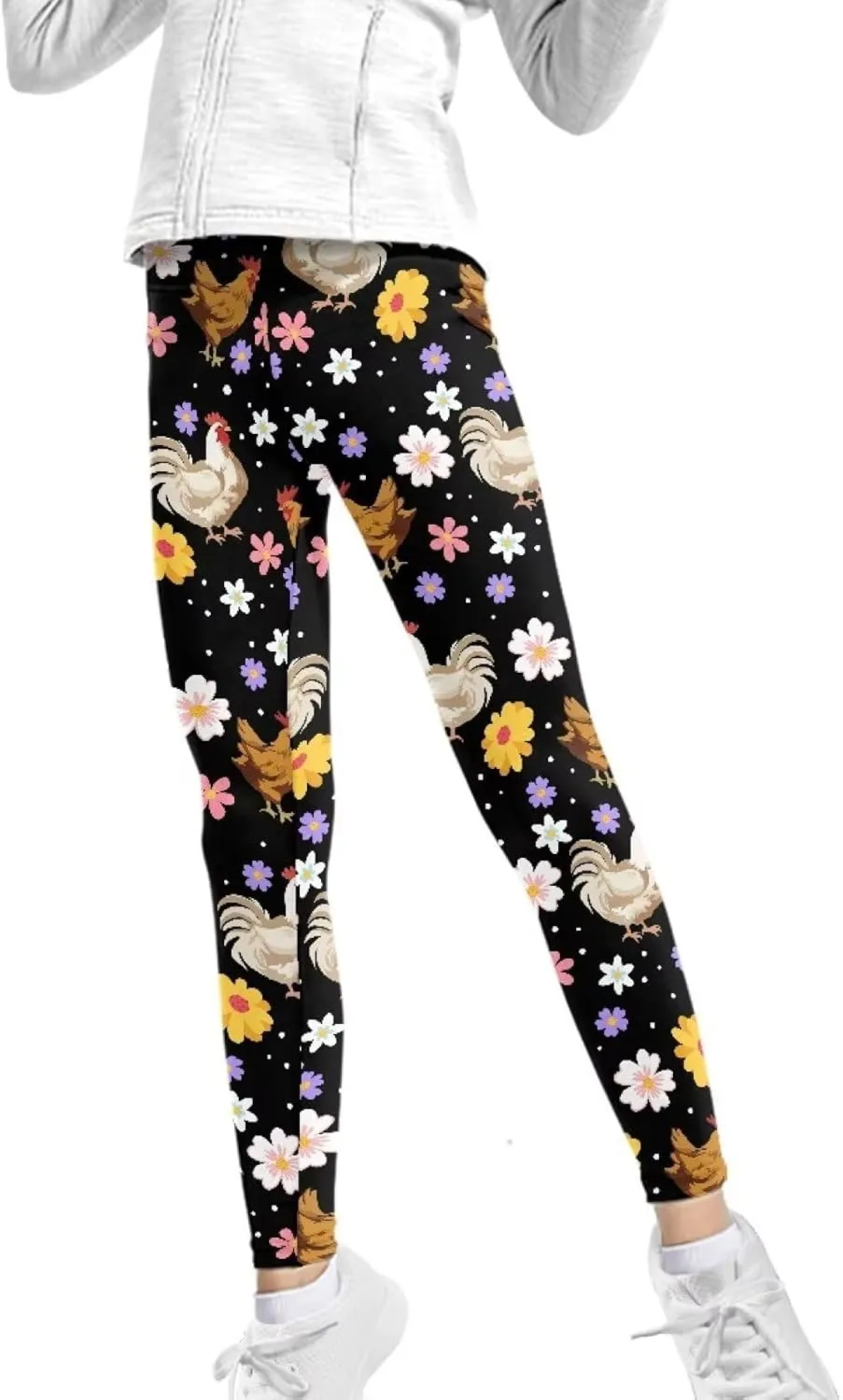 COEQINE Girls’ Leggings, Yoga Pants Activewear Legging High Waist Active Pants Size for 4-13 Years Kids Teens