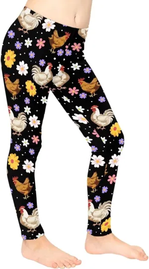 COEQINE Girls’ Leggings, Yoga Pants Activewear Legging High Waist Active Pants Size for 4-13 Years Kids Teens