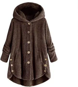 Comfy Warm Plus Size Sherps Jackets Sleeve Plus Size Women Women'S Coat Oversized Long Sherps Hoodie Shirt Jacket
