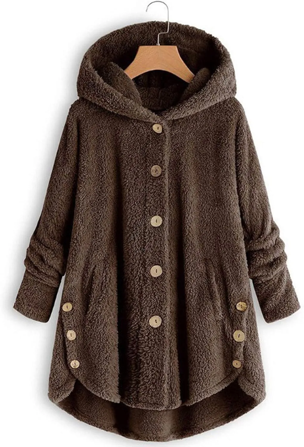Comfy Warm Plus Size Sherps Jackets Sleeve Plus Size Women Women'S Coat Oversized Long Sherps Hoodie Shirt Jacket