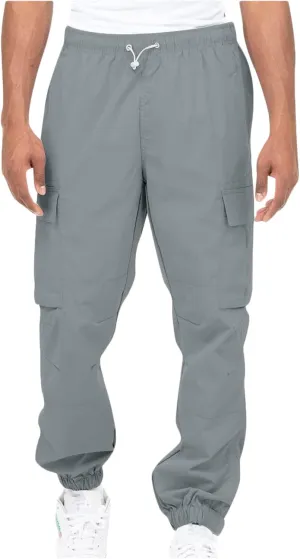 Cotton Men's Cargo Jogger Pants Elastic Multi Pockets Relax Drawstring Outdoor Daily Hiking Camping Activewear Travel