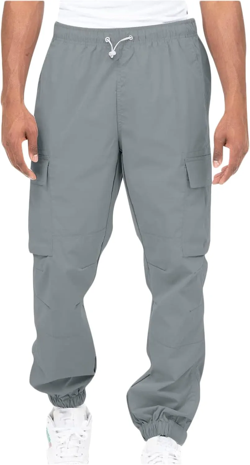 Cotton Men's Cargo Jogger Pants Elastic Multi Pockets Relax Drawstring Outdoor Daily Hiking Camping Activewear Travel