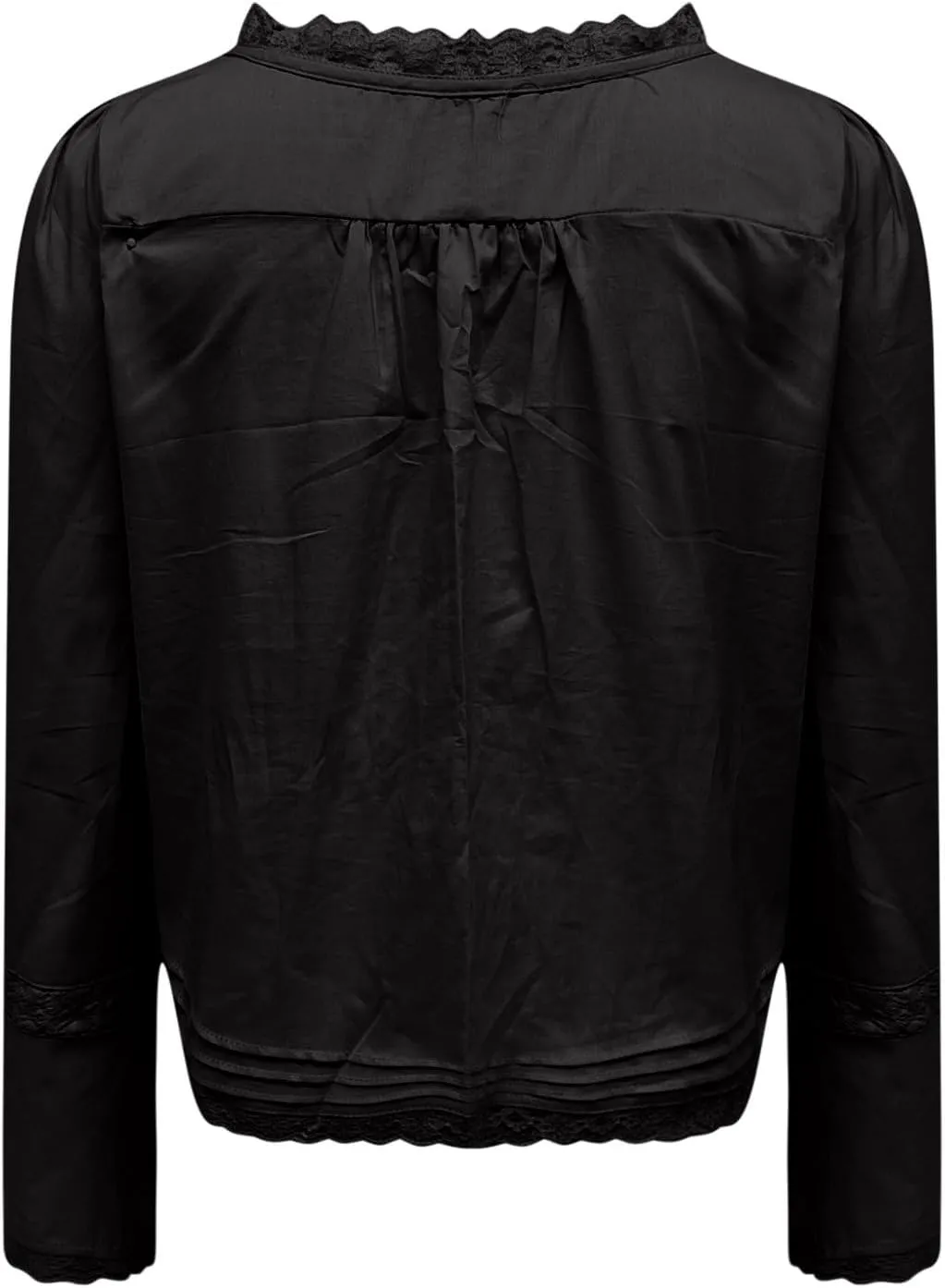 Cute Boho Lace Trim Shirts Women Summer Button Down Beach Crop Tops Casual Long Sleeve Tie Front Neck Y2k Clothes