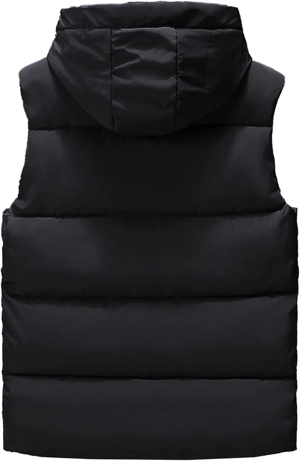 DGHM-JLMY Men Winter Thickening Tooling Hooded Down Vest Fashion Outdoor Hooded Puffer Cargo Vest Warm Down Coats Vest Pocket
