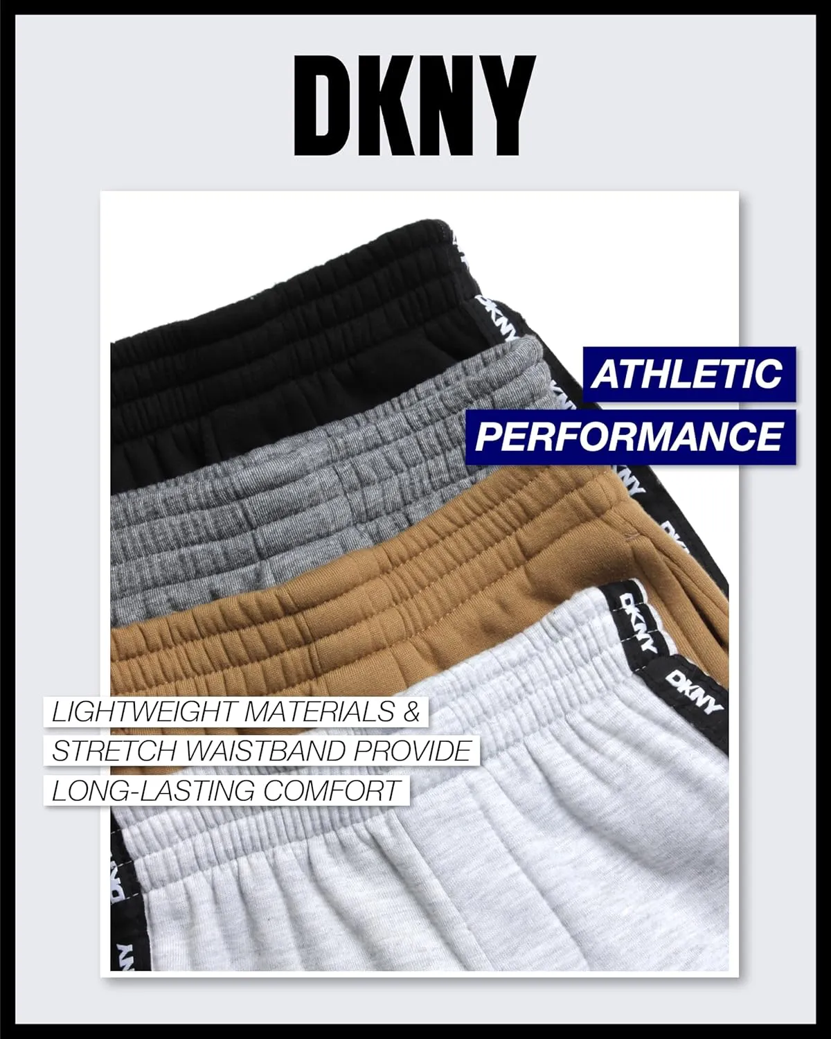DKNY Toddler Boys' Jogger Pants - 4 Pack Soft Fleece Athletic Sweatpants, Activewear Joggers for Little Boys (Sizes: 2T-7)