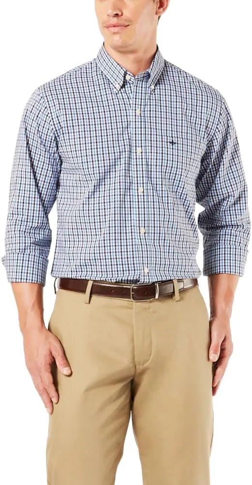 Dockers Men's Classic Fit Long Sleeve Signature Comfort Flex Shirt (Standard and Big & Tall)