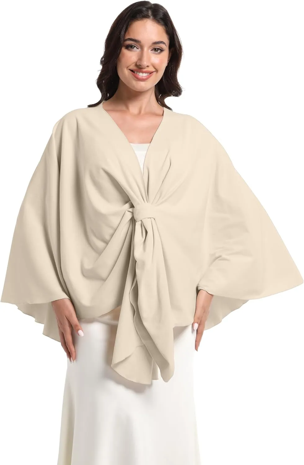 Elegant Shawl Wraps For Women, Warm Open Front Poncho, Cashmere Like Bat Sleeve Ladies Shawls For Winter, Autumn