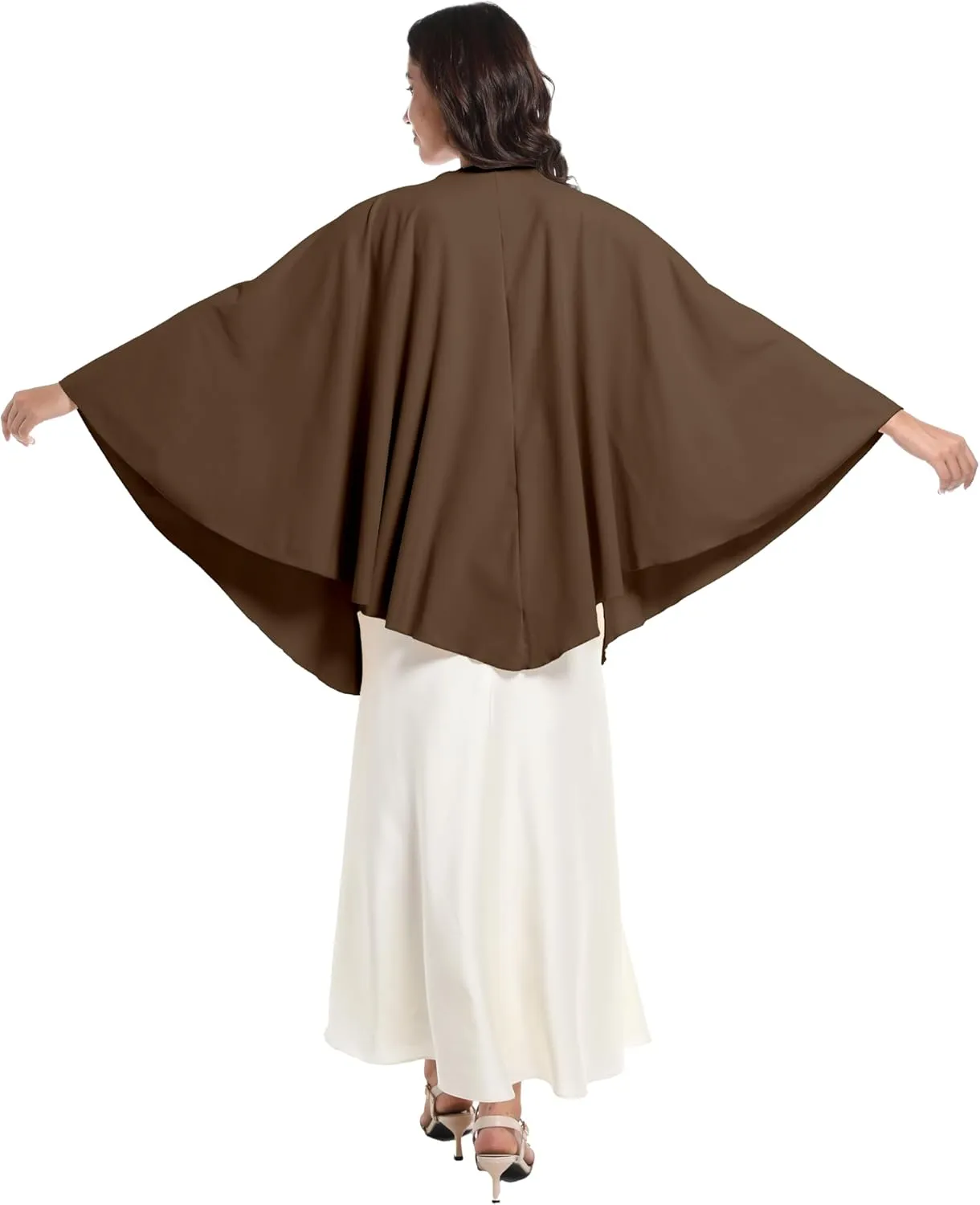 Elegant Shawl Wraps For Women, Warm Open Front Poncho, Cashmere Like Bat Sleeve Ladies Shawls For Winter, Autumn