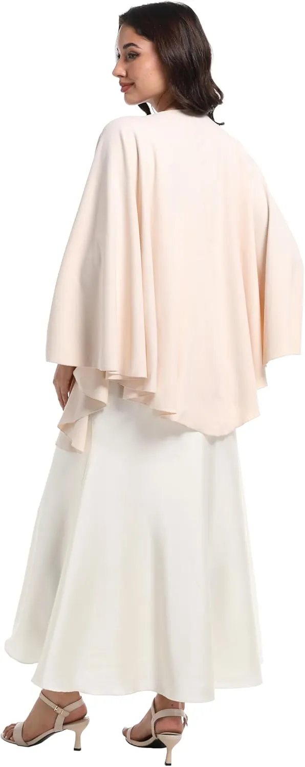 Elegant Shawl Wraps For Women, Warm Open Front Poncho, Cashmere Like Bat Sleeve Ladies Shawls For Winter, Autumn