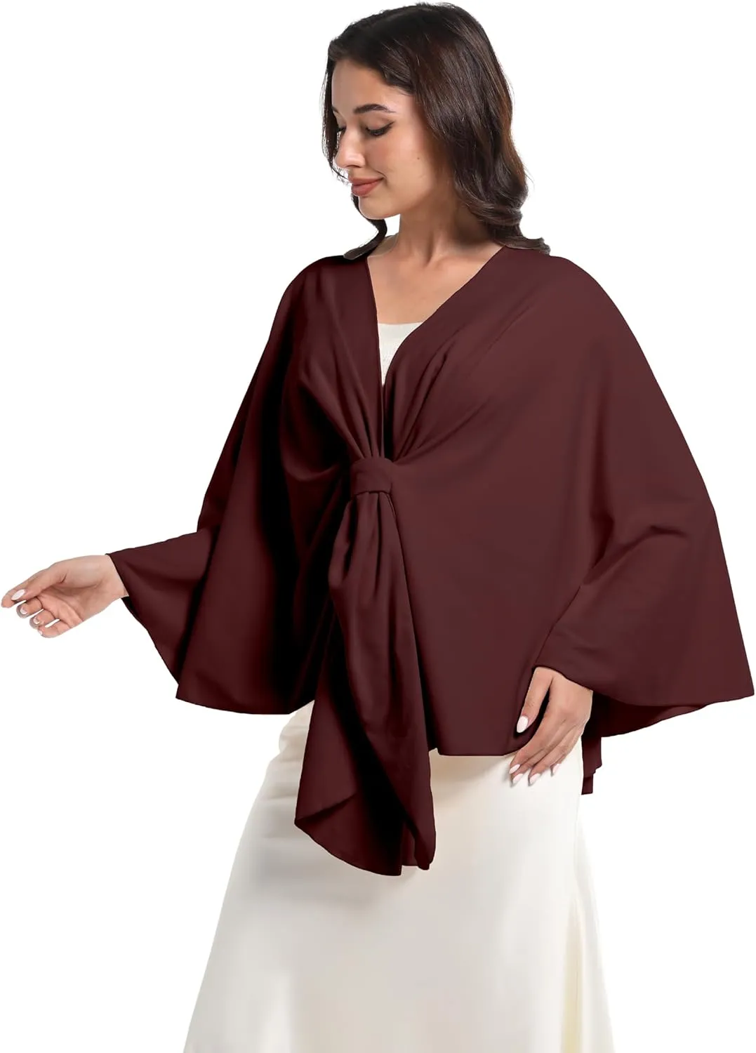 Elegant Shawl Wraps For Women, Warm Open Front Poncho, Cashmere Like Bat Sleeve Ladies Shawls For Winter, Autumn