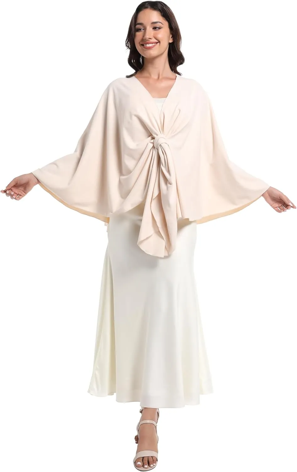 Elegant Shawl Wraps For Women, Warm Open Front Poncho, Cashmere Like Bat Sleeve Ladies Shawls For Winter, Autumn