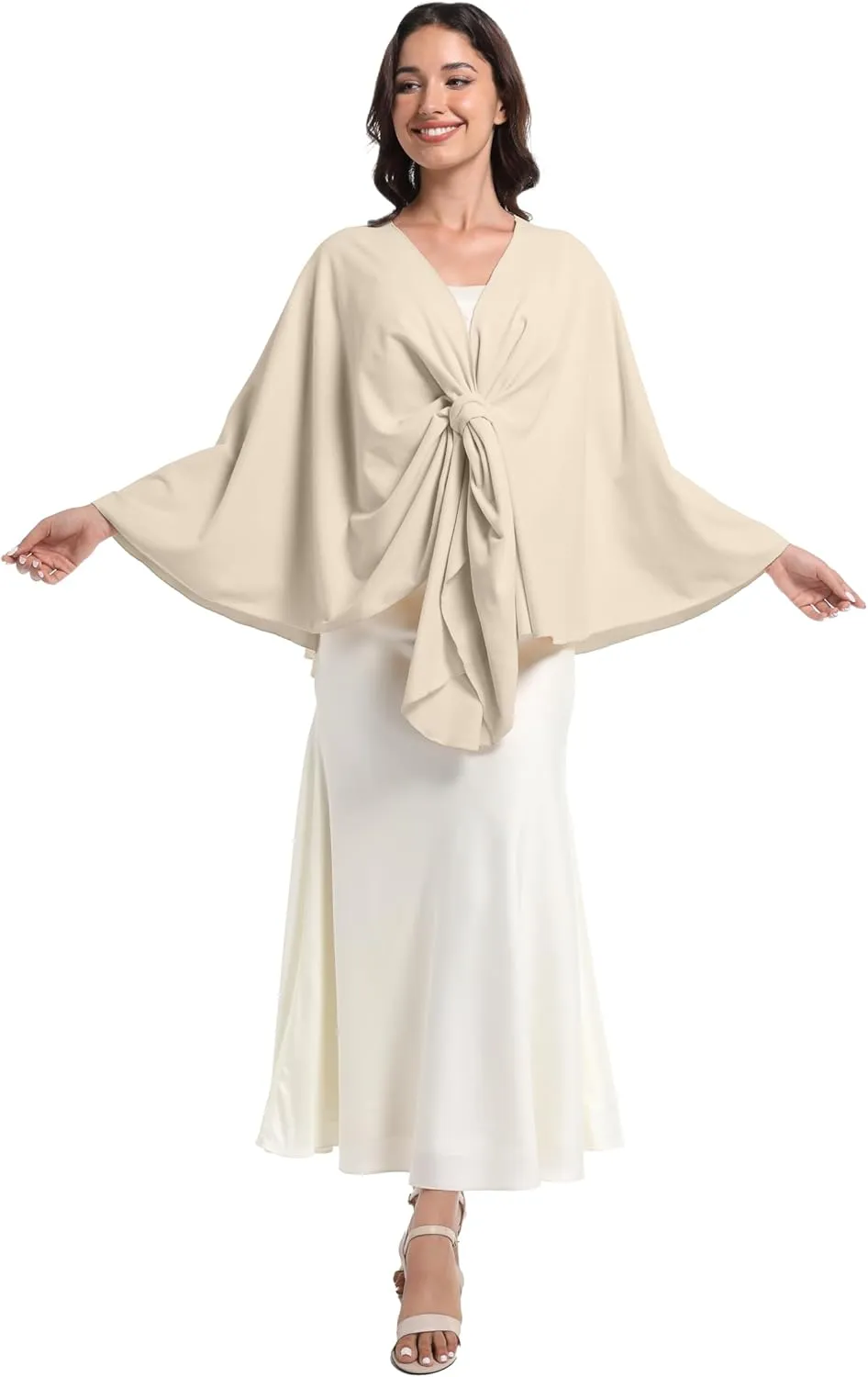 Elegant Shawl Wraps For Women, Warm Open Front Poncho, Cashmere Like Bat Sleeve Ladies Shawls For Winter, Autumn