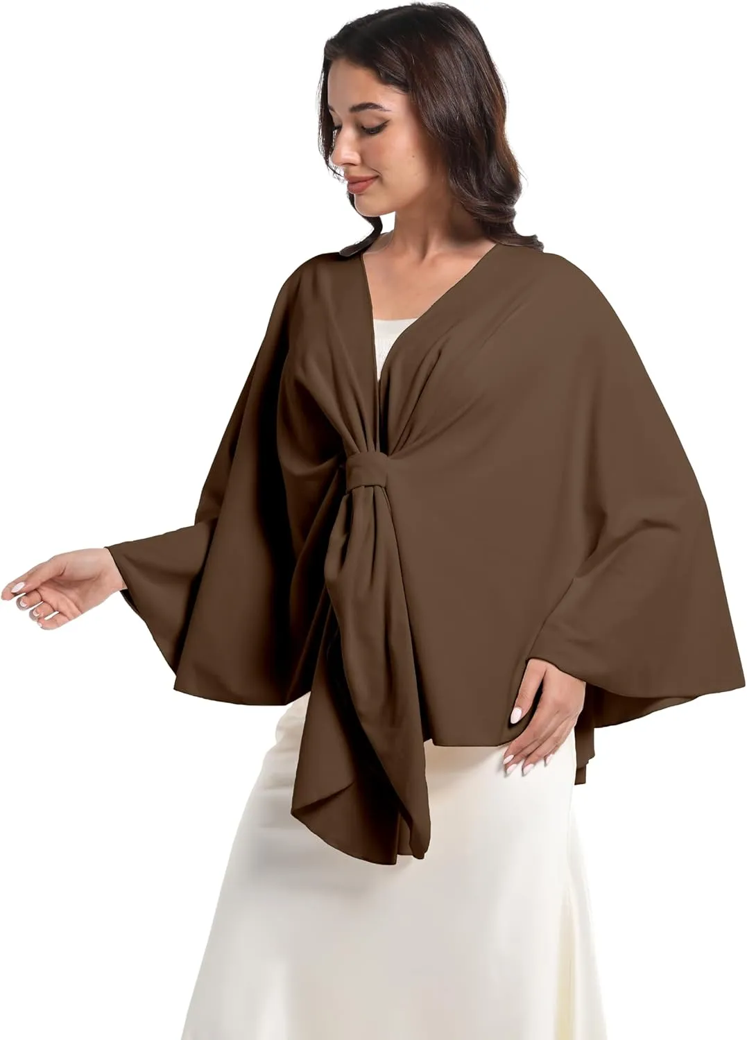 Elegant Shawl Wraps For Women, Warm Open Front Poncho, Cashmere Like Bat Sleeve Ladies Shawls For Winter, Autumn