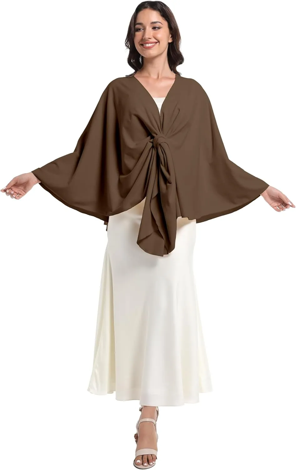 Elegant Shawl Wraps For Women, Warm Open Front Poncho, Cashmere Like Bat Sleeve Ladies Shawls For Winter, Autumn