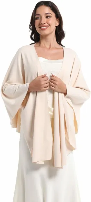 Elegant Shawl Wraps For Women, Warm Open Front Poncho, Cashmere Like Bat Sleeve Ladies Shawls For Winter, Autumn