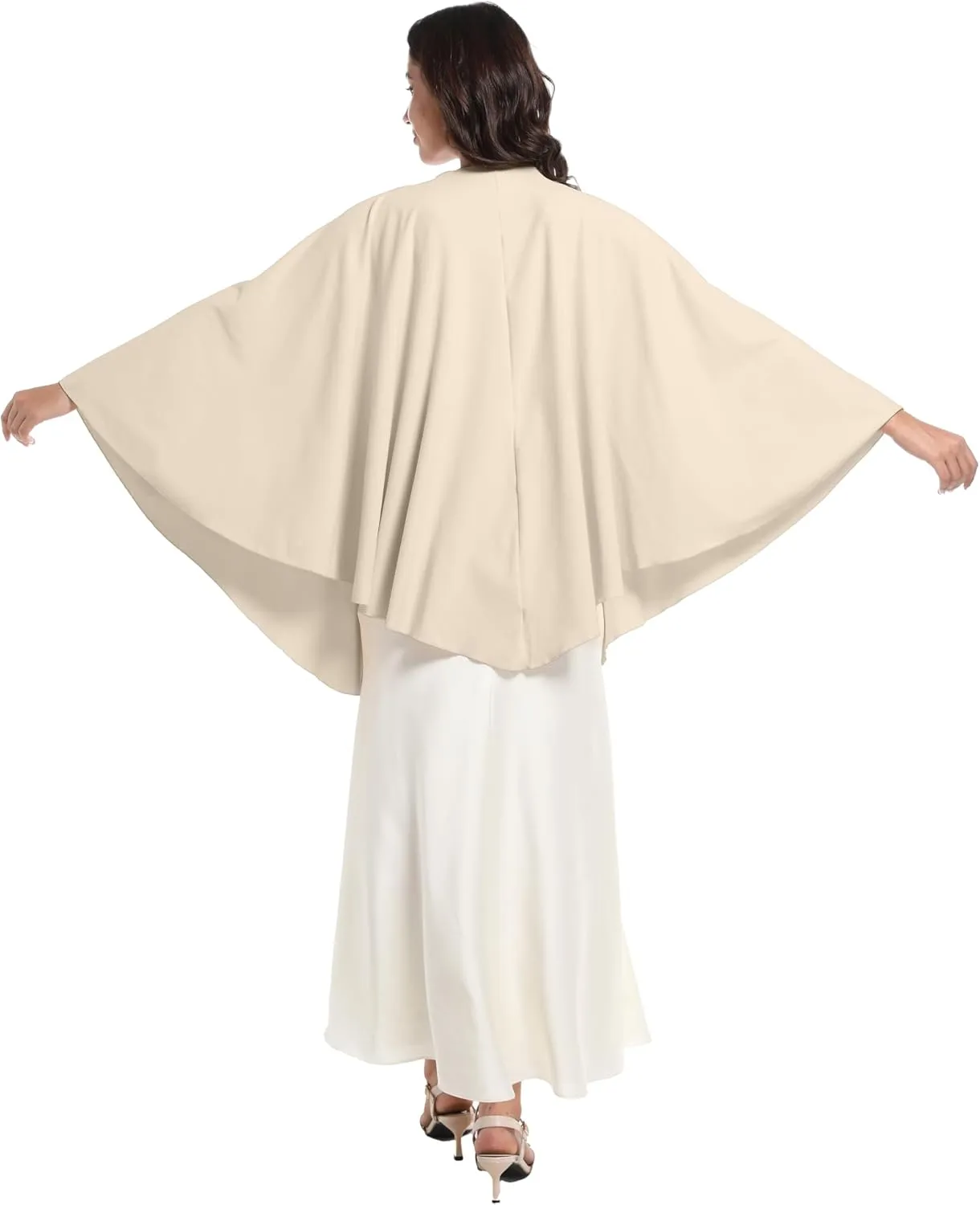 Elegant Shawl Wraps For Women, Warm Open Front Poncho, Cashmere Like Bat Sleeve Ladies Shawls For Winter, Autumn