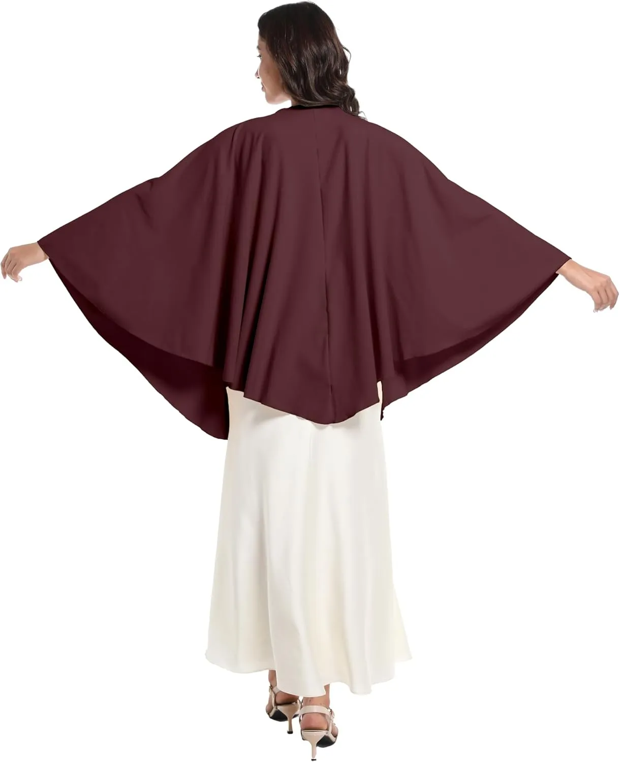 Elegant Shawl Wraps For Women, Warm Open Front Poncho, Cashmere Like Bat Sleeve Ladies Shawls For Winter, Autumn