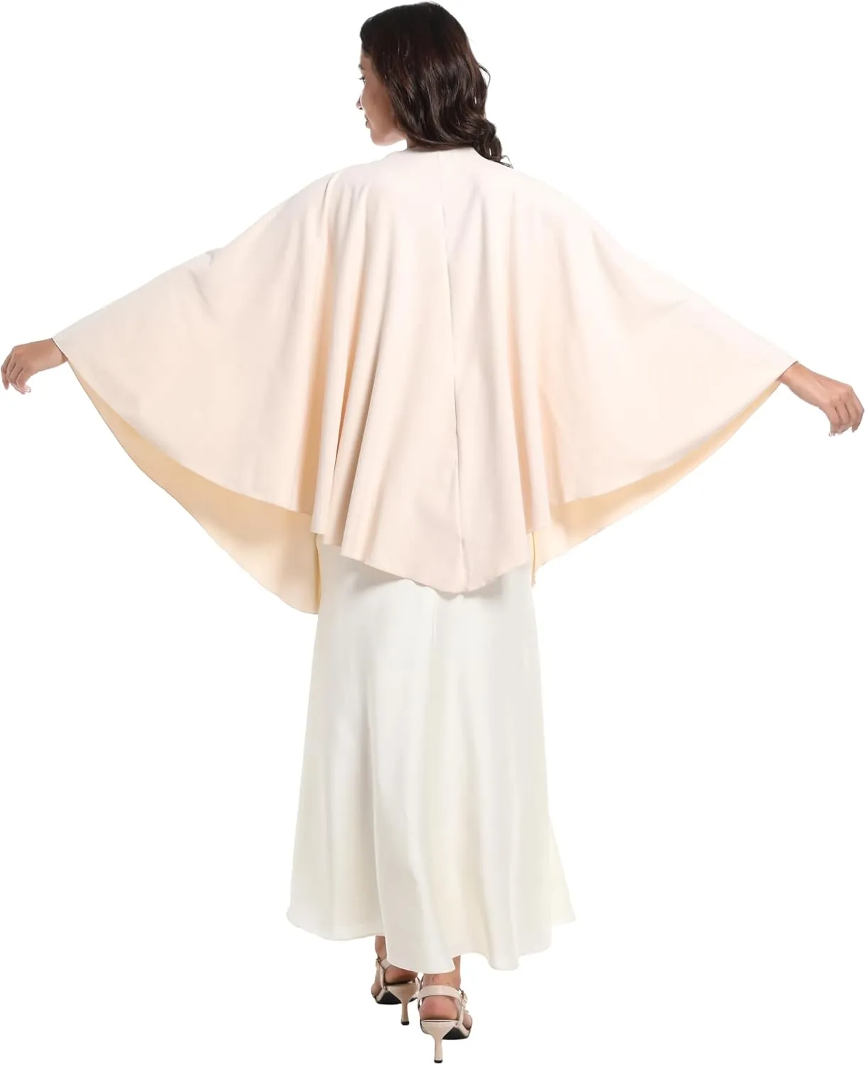 Elegant Shawl Wraps For Women, Warm Open Front Poncho, Cashmere Like Bat Sleeve Ladies Shawls For Winter, Autumn
