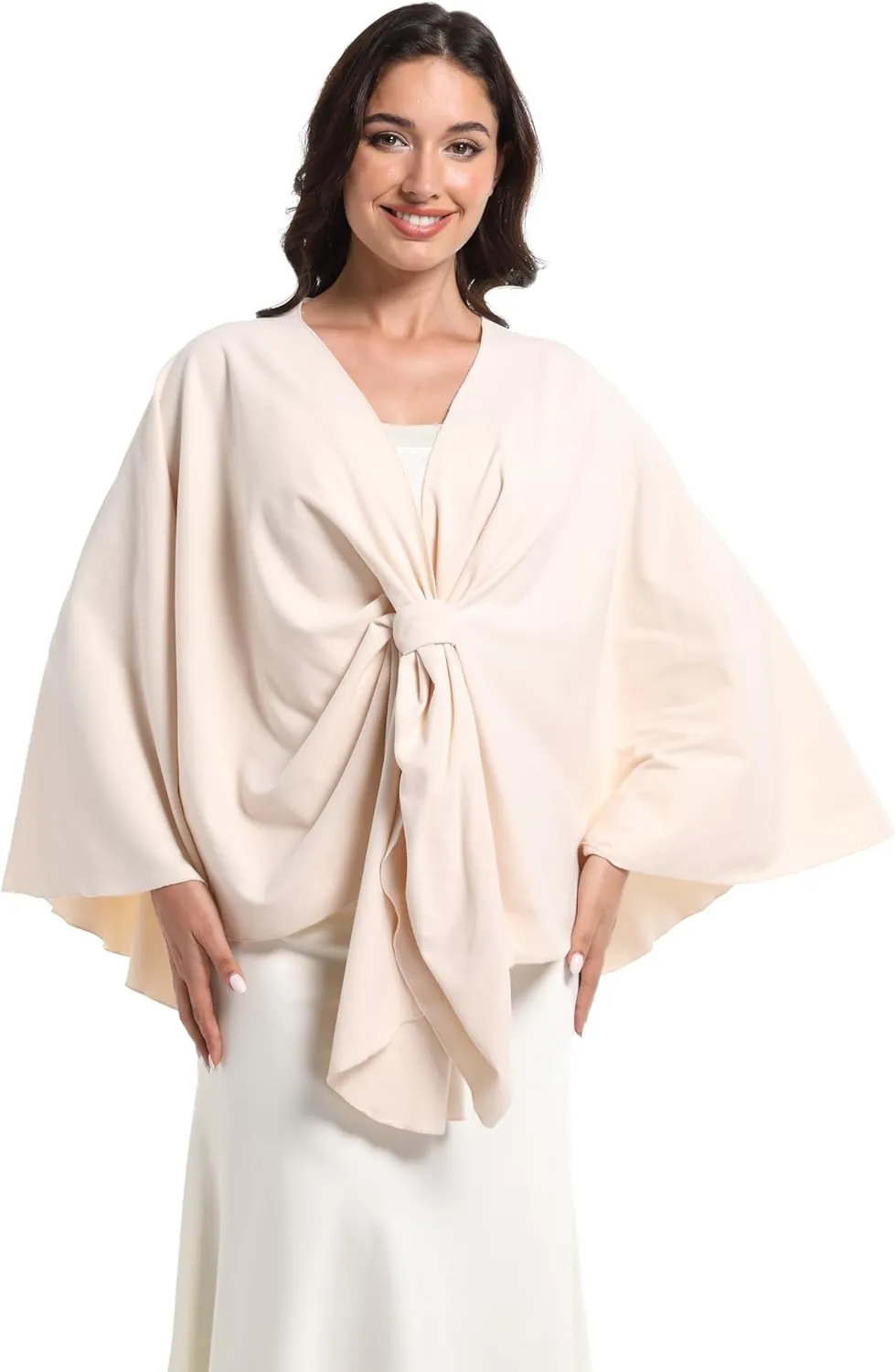 Elegant Shawl Wraps For Women, Warm Open Front Poncho, Cashmere Like Bat Sleeve Ladies Shawls For Winter, Autumn