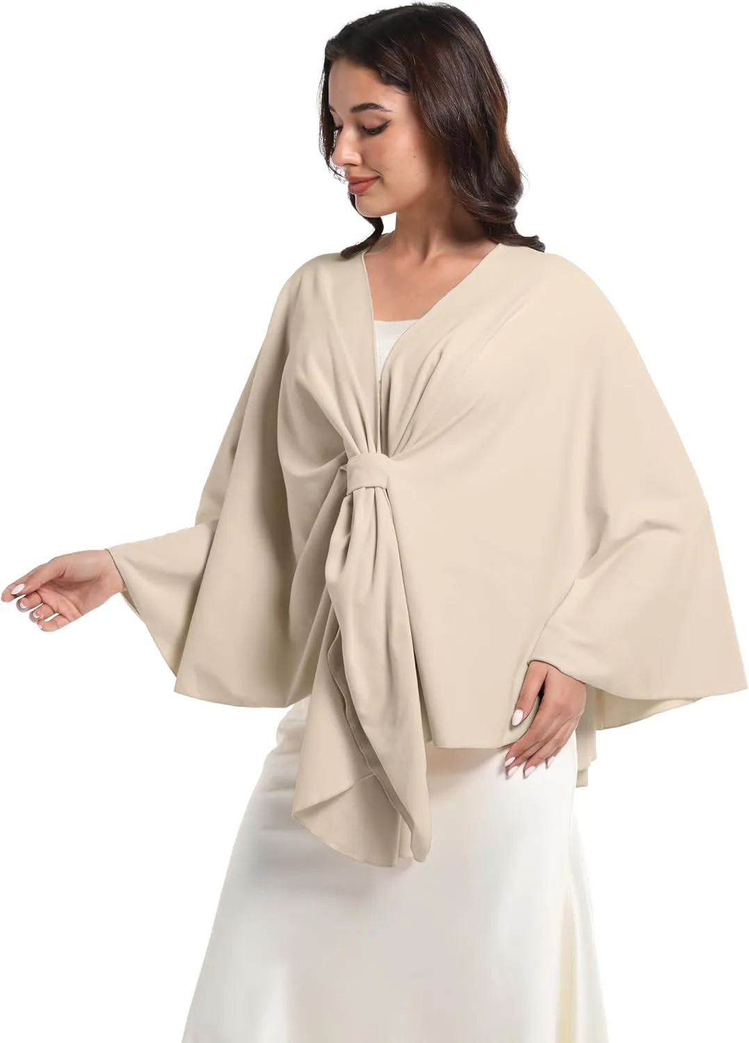 Elegant Shawl Wraps For Women, Warm Open Front Poncho, Cashmere Like Bat Sleeve Ladies Shawls For Winter, Autumn