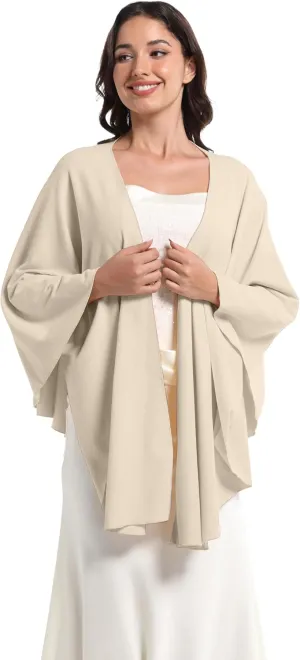 Elegant Shawl Wraps For Women, Warm Open Front Poncho, Cashmere Like Bat Sleeve Ladies Shawls For Winter, Autumn