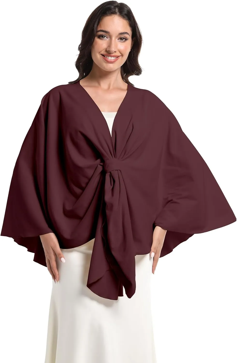 Elegant Shawl Wraps For Women, Warm Open Front Poncho, Cashmere Like Bat Sleeve Ladies Shawls For Winter, Autumn